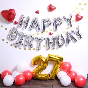 블링블링 생일파티 풍선세트(실버)