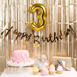 트윙클 생일파티 장식세트 (골드)