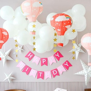 풍선클라우드 생일파티장식 풀세트 (핑크)